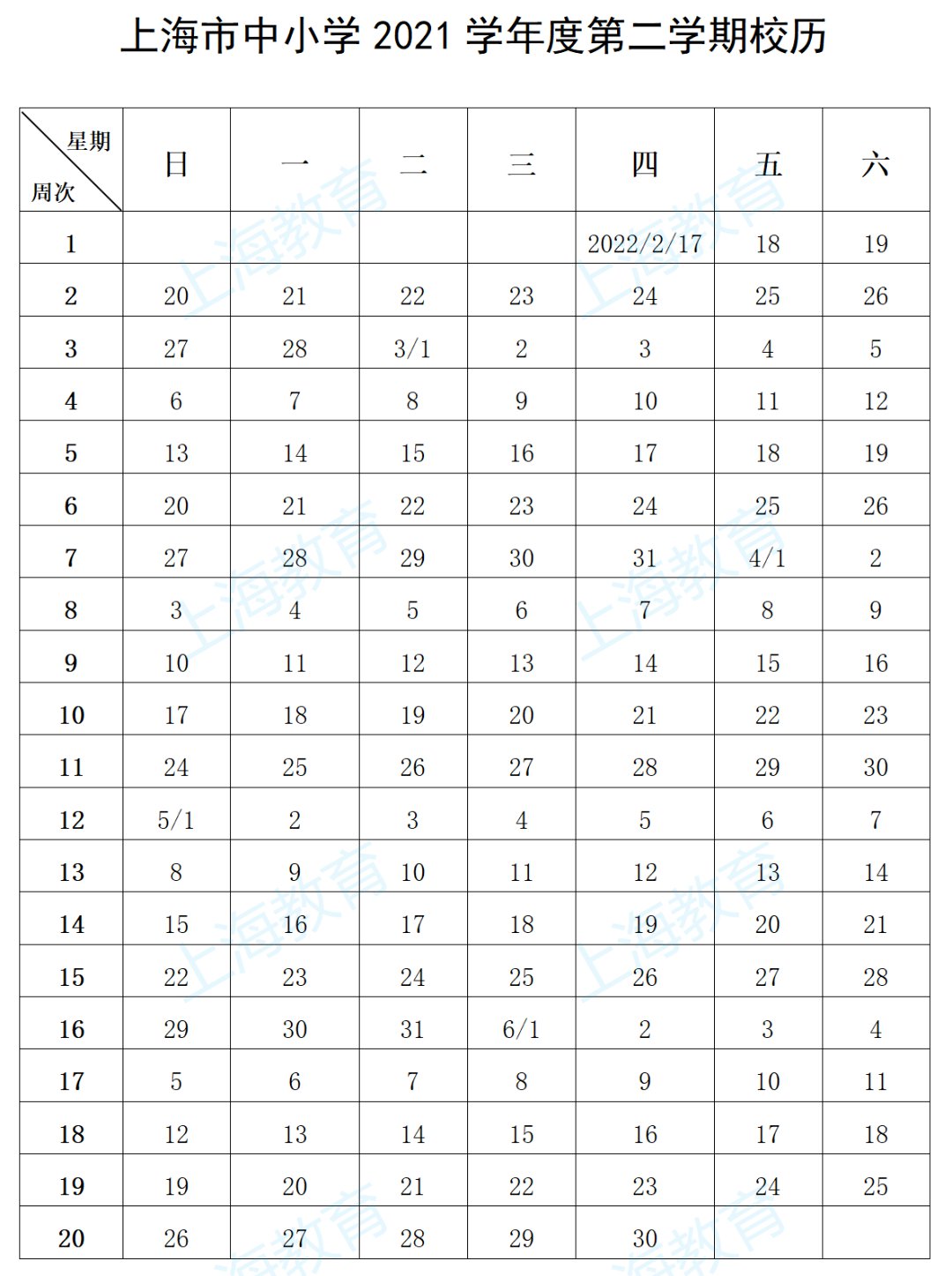 2022年上海中小學(xué)開學(xué)時(shí)間