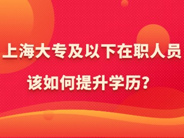 在上海，大專及以下在職人員該如何提升學歷？