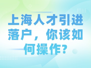 上海人才引進落戶，你該如何操作？